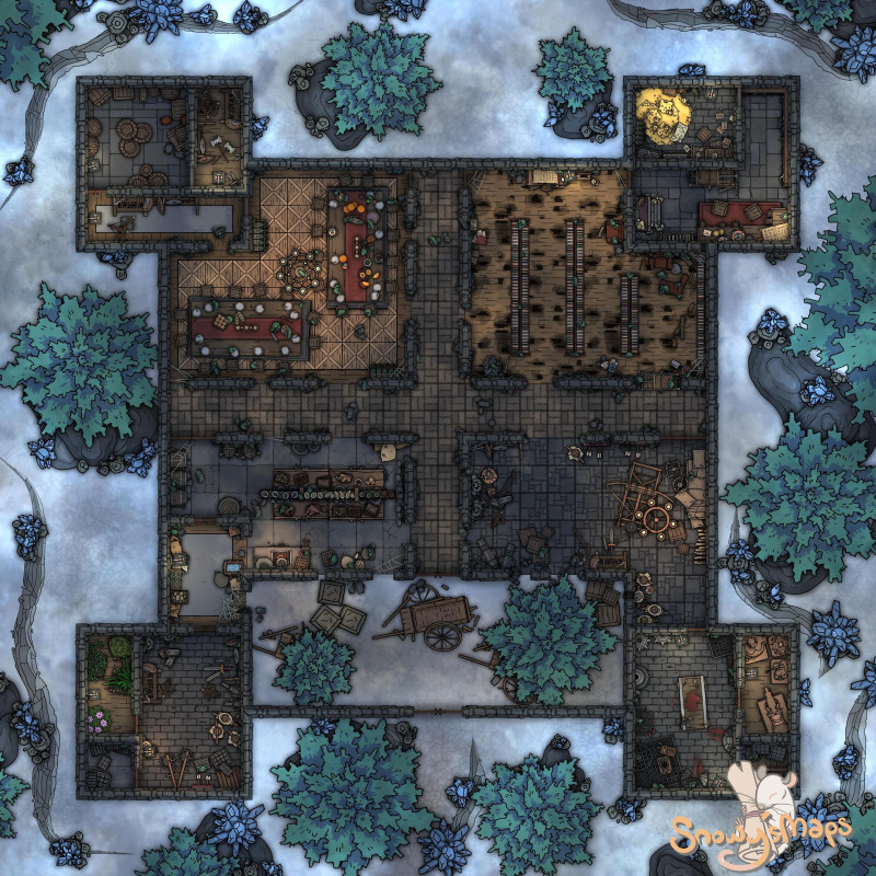 [32x32] Abandoned Winter Fort Day