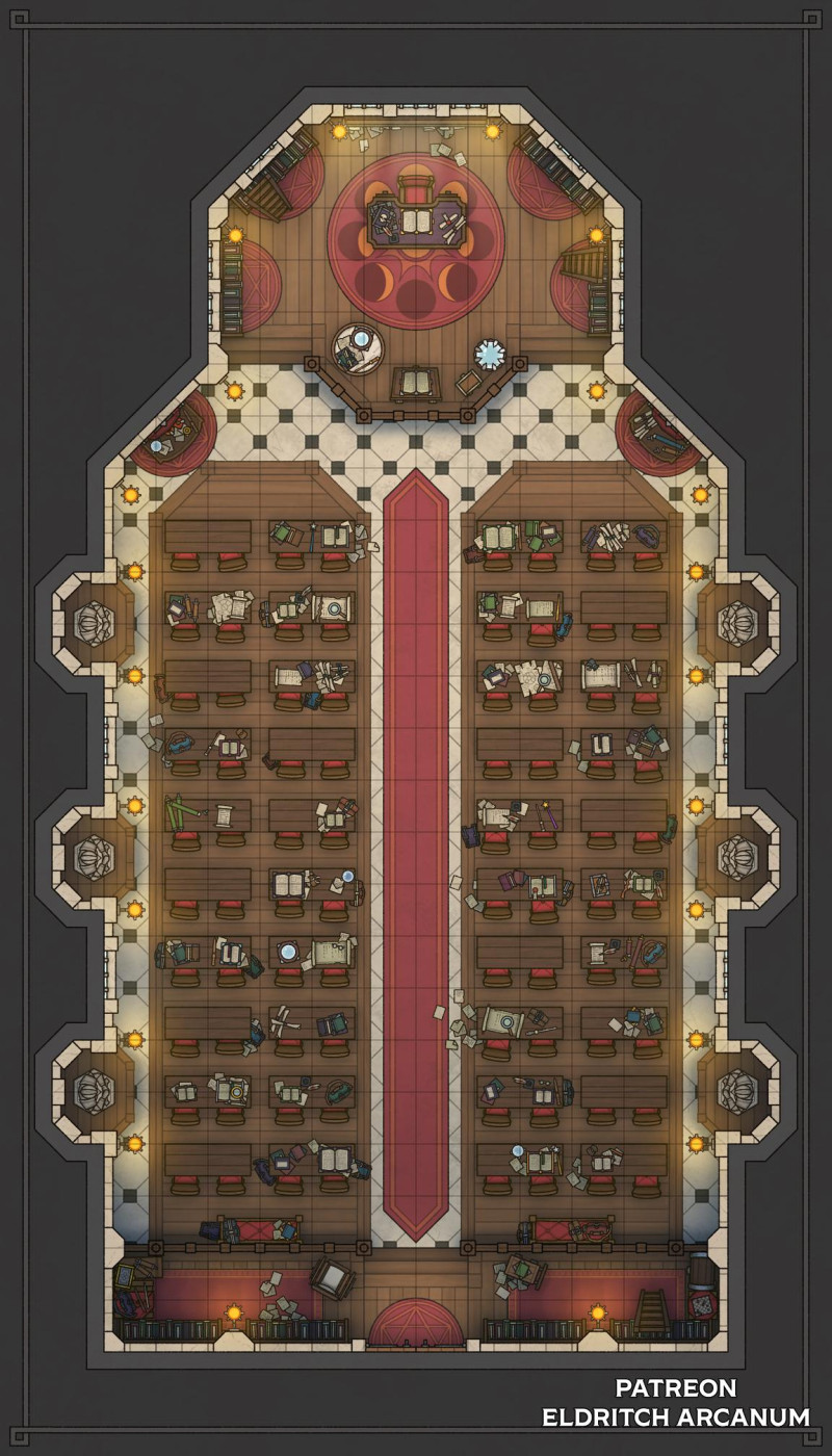Arcane Academy Classroom | [OC] [16 x 28] | + 268 Assets by Eldritch Arcanum