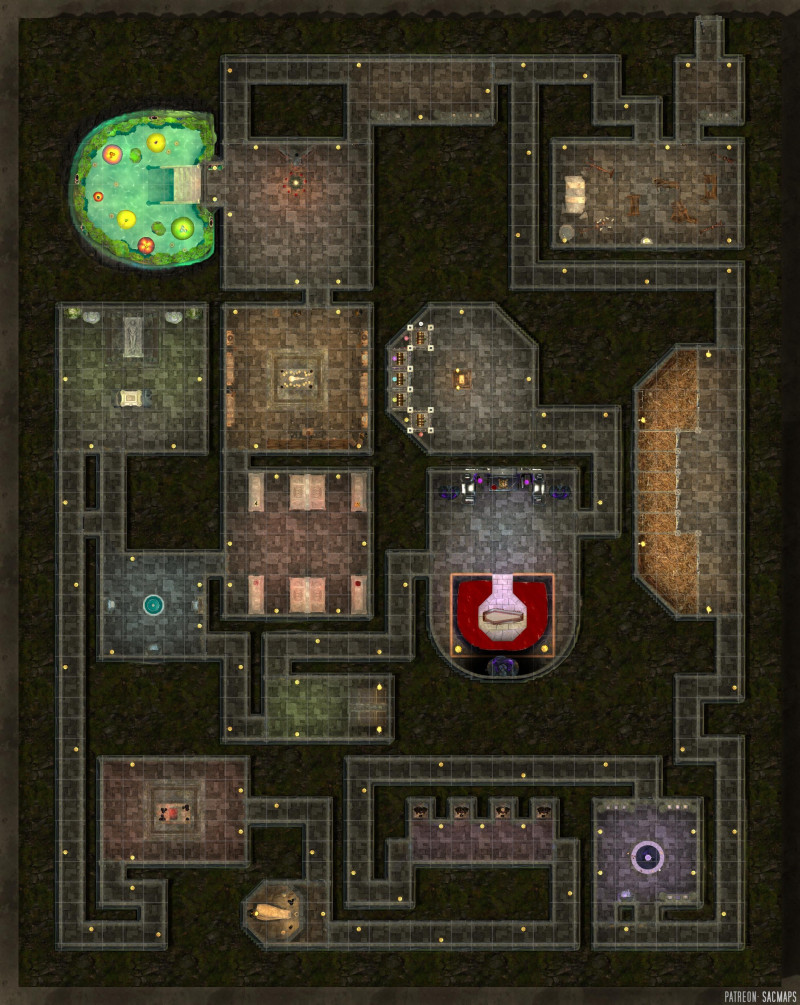 The dungeon leads to five chests. Choose wisely. - DUNGEON OF DECISION (39x49, free light & dark maps + hundreds more!)