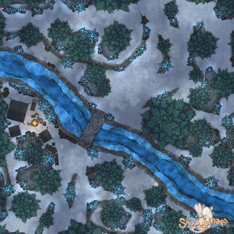[35x35] Winter Forest Camp Night