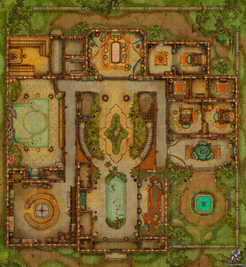 Merchant Villa Battle Map 35x38