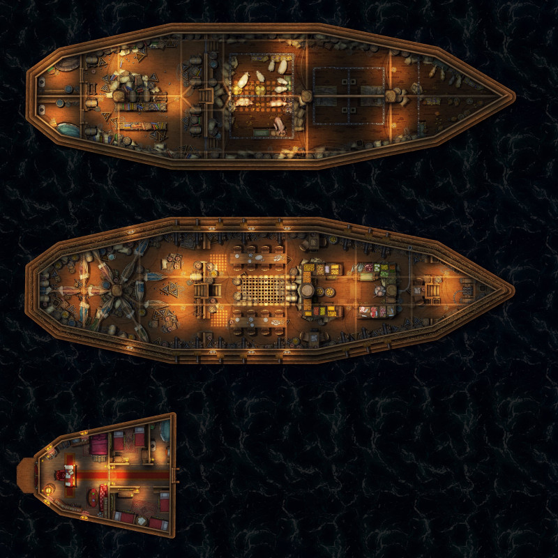 Pirate Galleon Ship (Internal Decks + Day & Night Versions (EA))