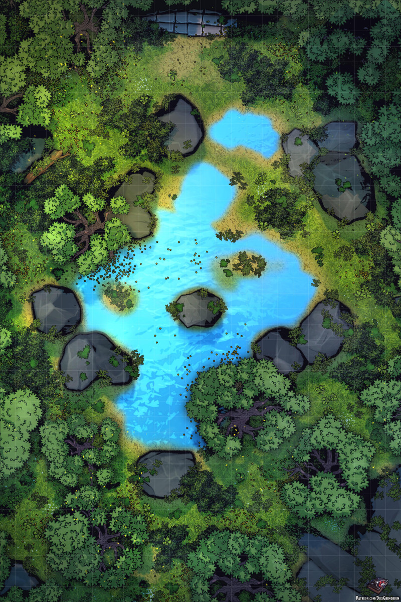 Forest Pond Battle Map 26x39