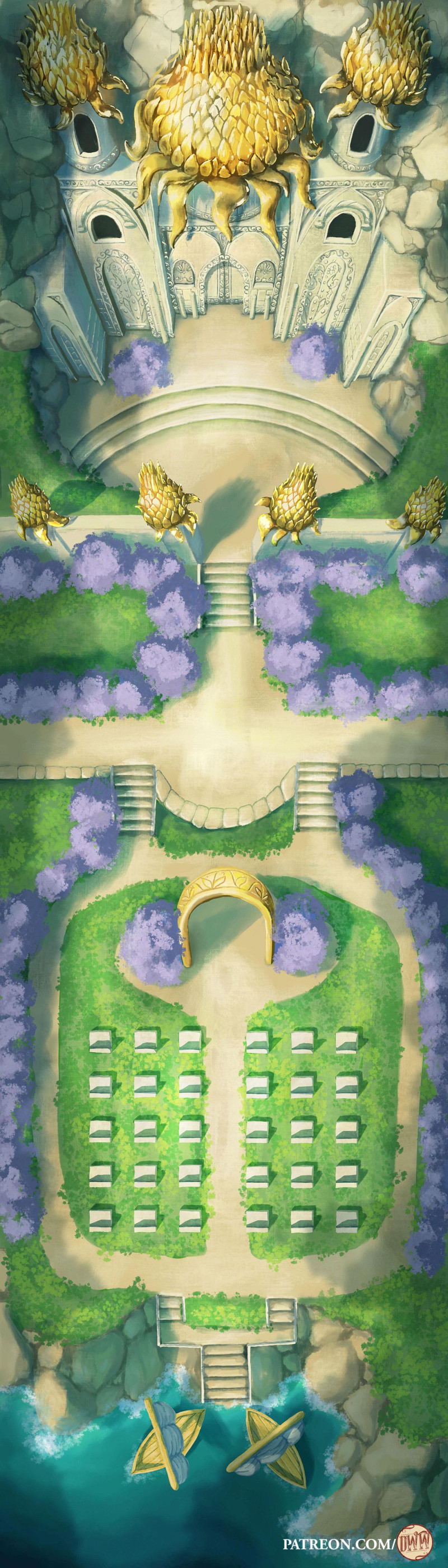 Floral Dragons Collaboration with Hit Point Press - Lavender Dragon Battle Map [20x70]