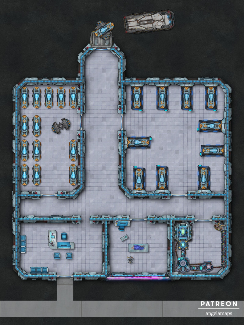 Cryolab [battlemap] from Angela Maps - 3 versions!  [art]