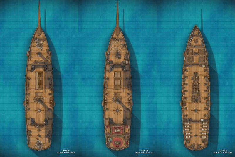Grand Sailing Ship | [66 x 44] | + 352 Assets by Eldritch Arcanum