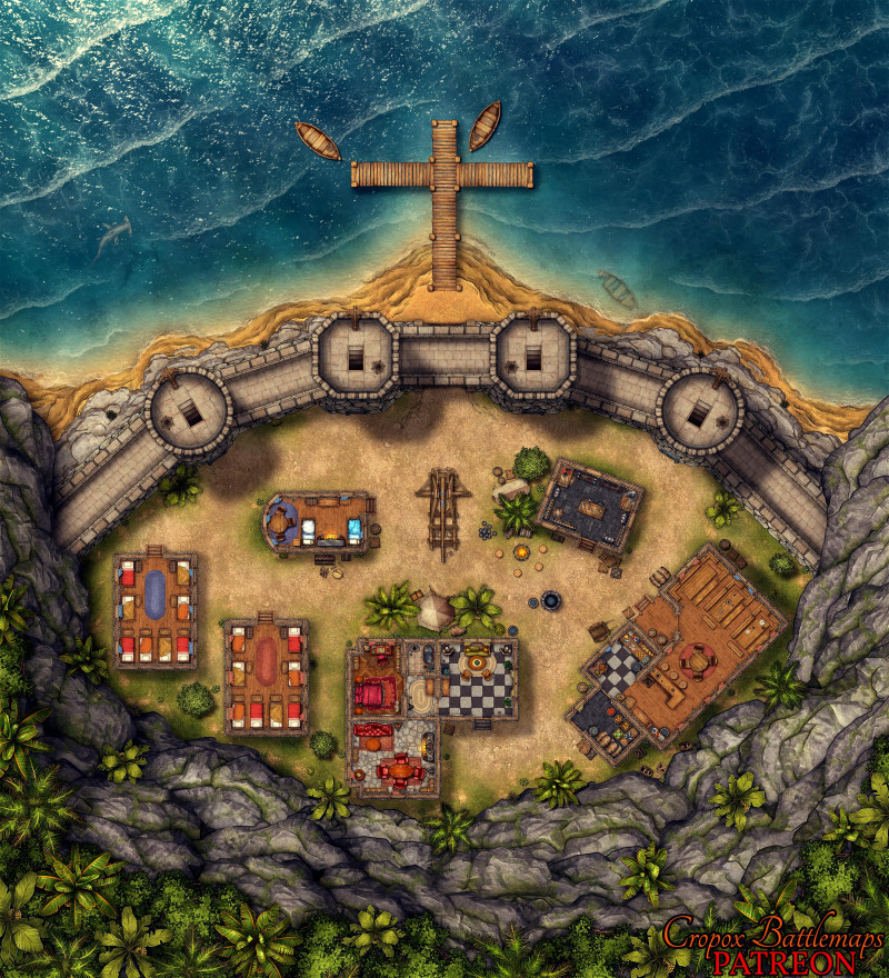 Coastal Stronghold 40x44 battle map