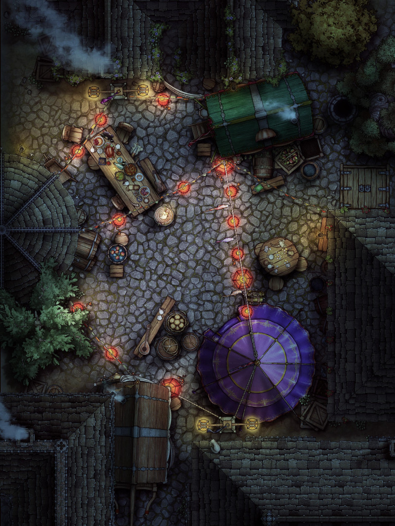 Town Square [24x32] - Square, Rain, Market, Festival, Revolution