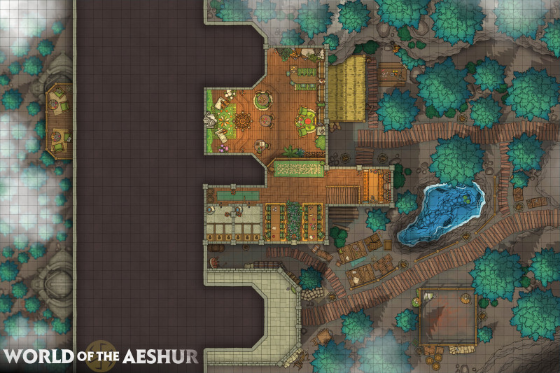 An inn build inside the wall - [60x40] - Commissions now open!