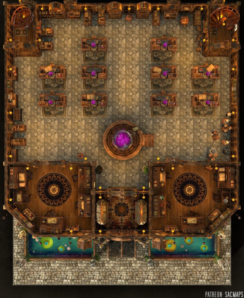 Your party needs a break. Here an educational establishment for them to gatecrash with a hearty 'Hi, fellow kids!' STUDENT WIZARD HALLS (18x22 Multilevel, free day & night maps plus hundreds more!)