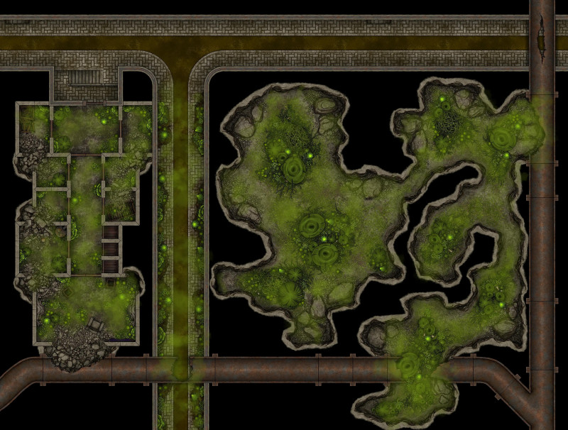 Sewer With Mushrooms [33x25] 150px