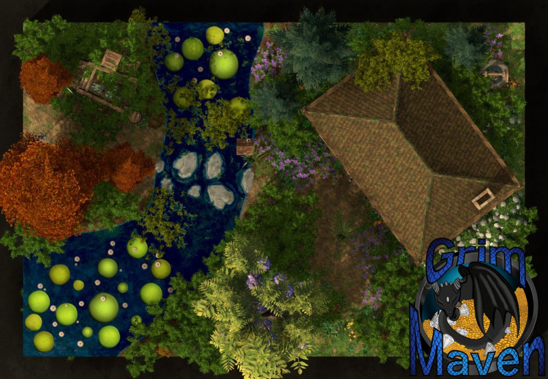 "River Garden" (26x18) the more idyllic the location, the more the surprise when the fight begins!