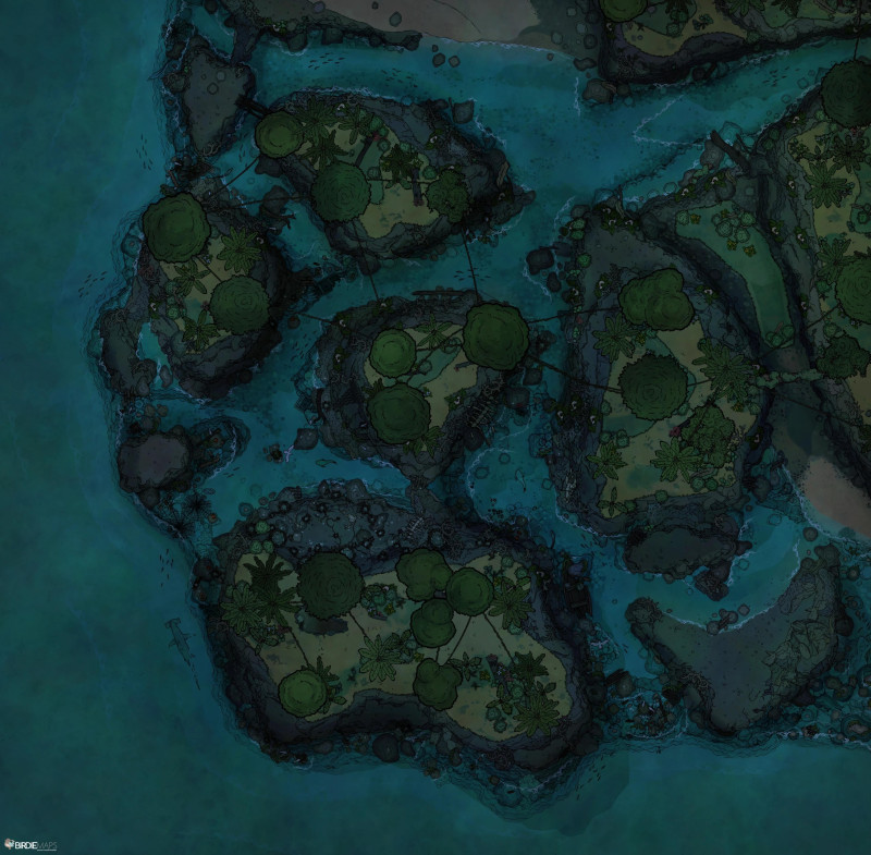 Broken Coastline - [55x54]