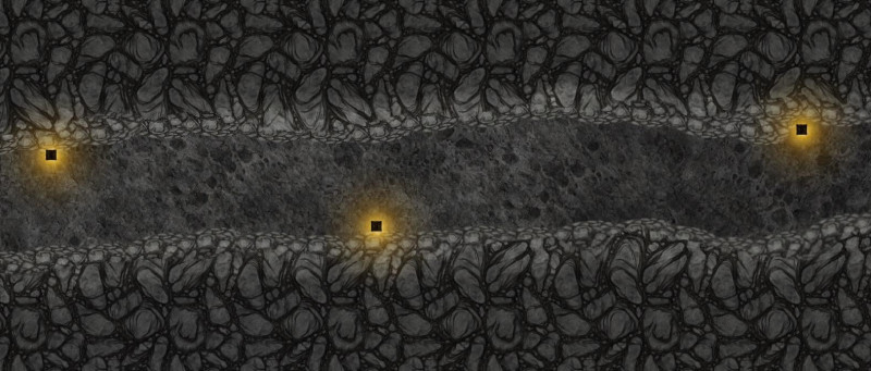 Um pequeno caminho em uma caverna