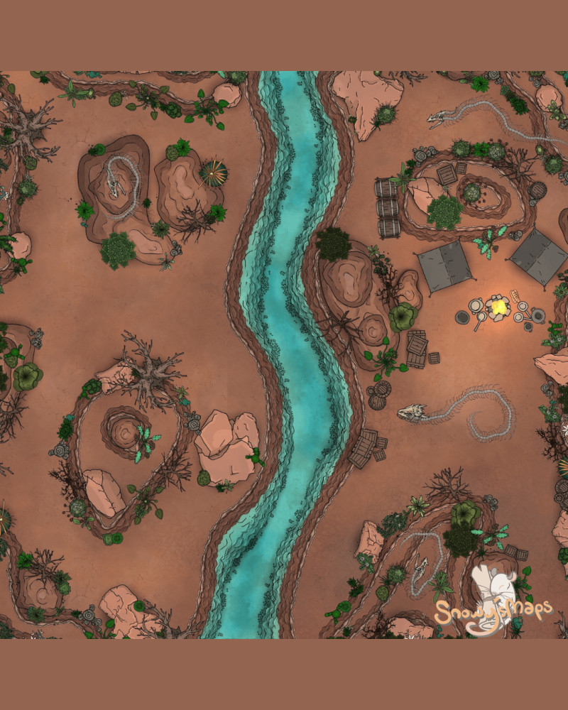 Desert Camp | Scene + Map | 25x25 | Hand-Painted