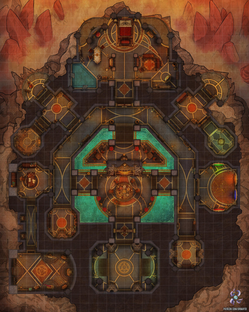 Infernal House Battle Map 28x35