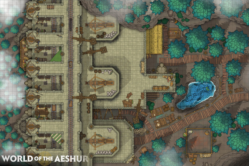 An inn build inside the wall - [60x40] - Commissions now open!