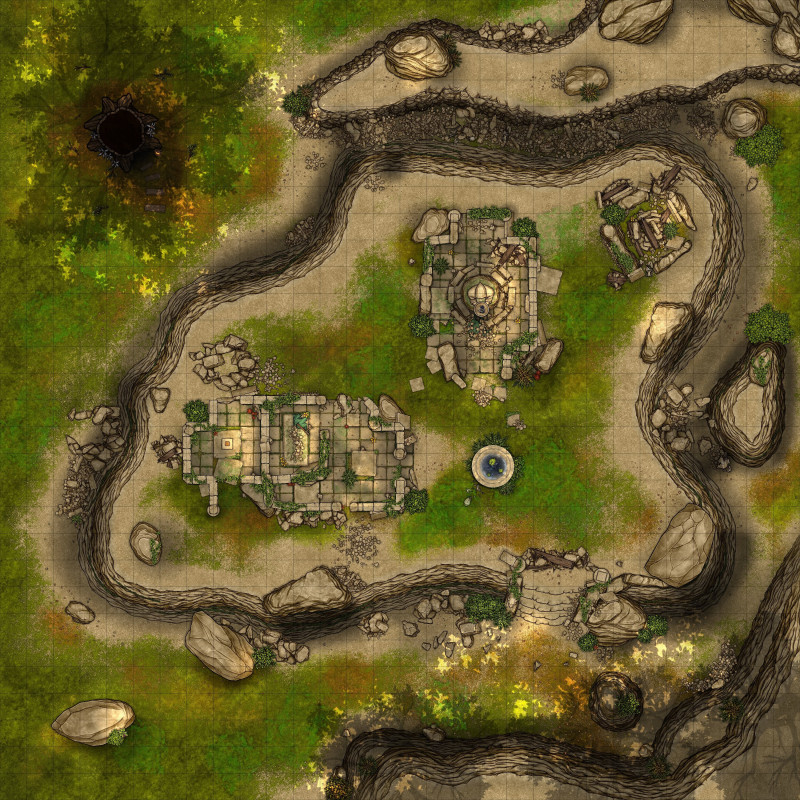 Elven Ruins and Treeroot House