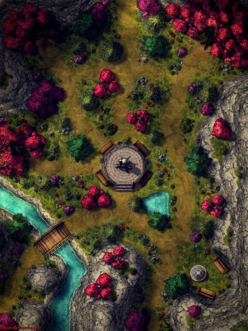 Cupid's Garden (30x40) by MapleMapsDnD | [Battle Map] [No AI] [OC] [Art]