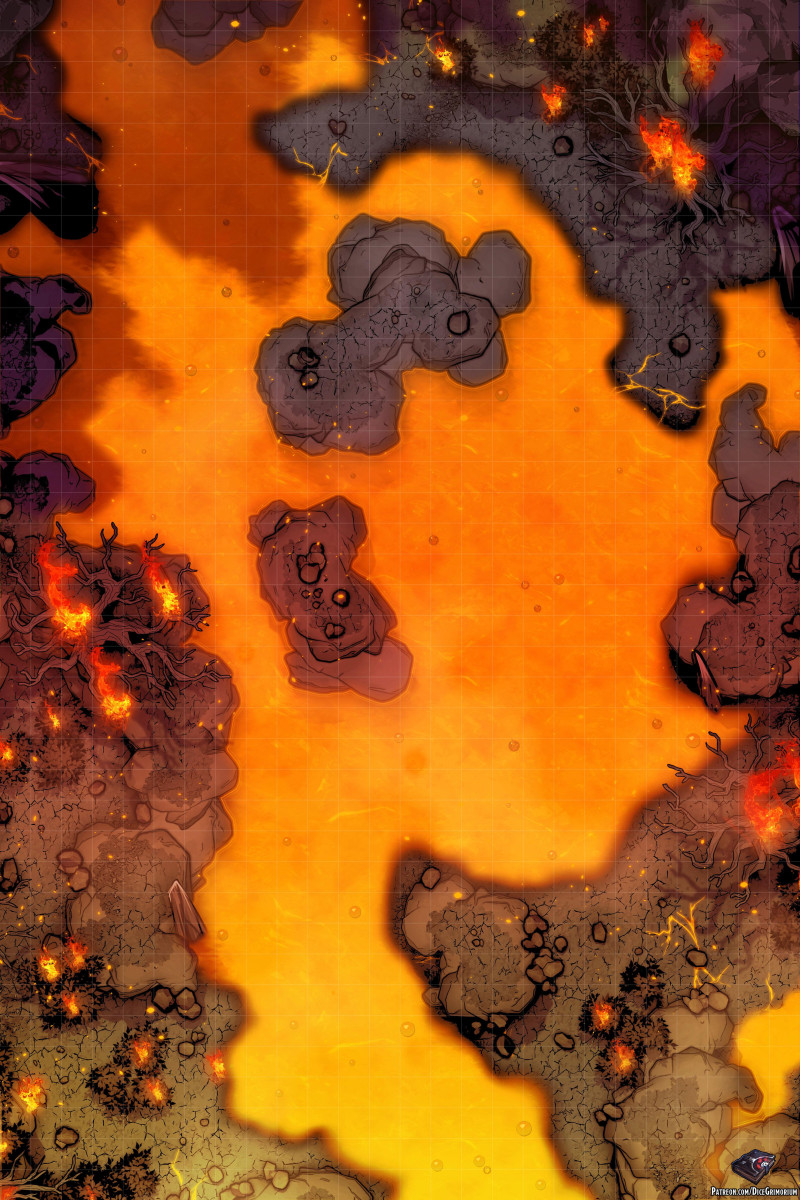 Volcanic Path Battle Map 26x39