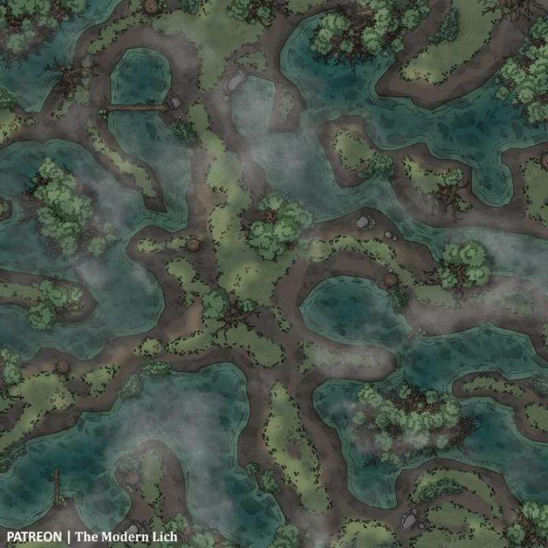 Swamp Cross Roads [30x30][Battlemap][OC]