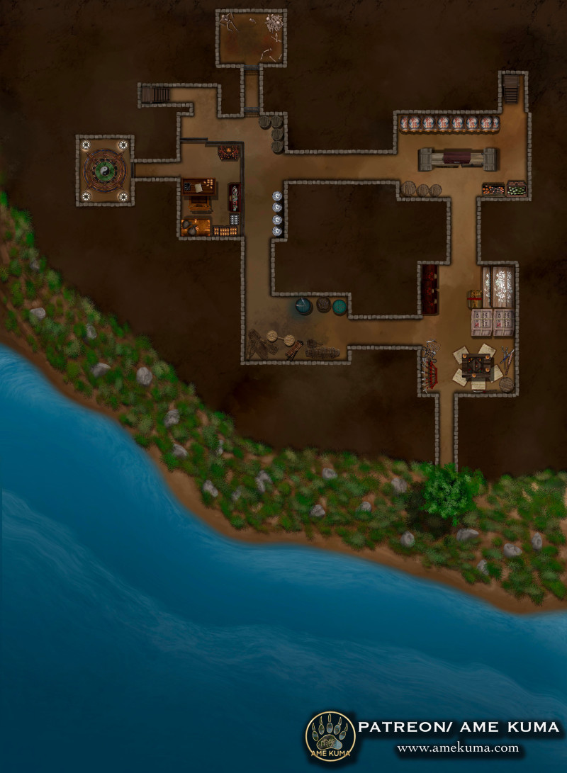 Watchfire Bluff [44 x 60]  [OC] [Hand Drawn] - 2 Maps