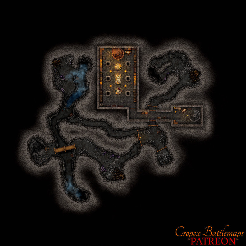 The Monastery of the Sacred Guardians 50x50 map pack - 4 maps - (HIGH-RES + interior & underground level included)