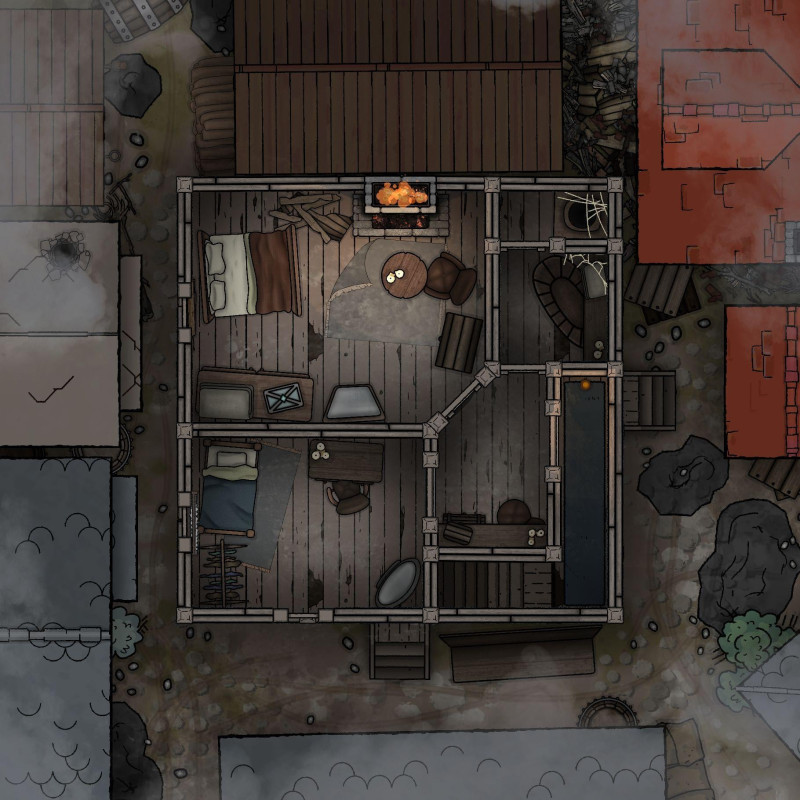 Mad Mary's Townhouse [Curse of Strahd] — Free Battlemap [13x13]