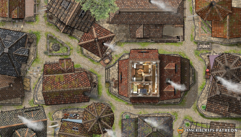 Need a last-minute town inn for your next session? Here is a free, 3-story map of a Smiling Fox Inn. [OC]
