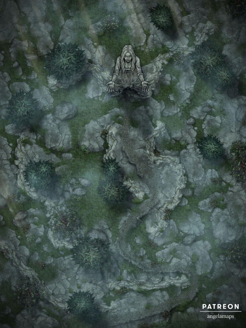 Mountain Goddess [battlemap] from Angela Maps - 3 versions! [animated] [art]