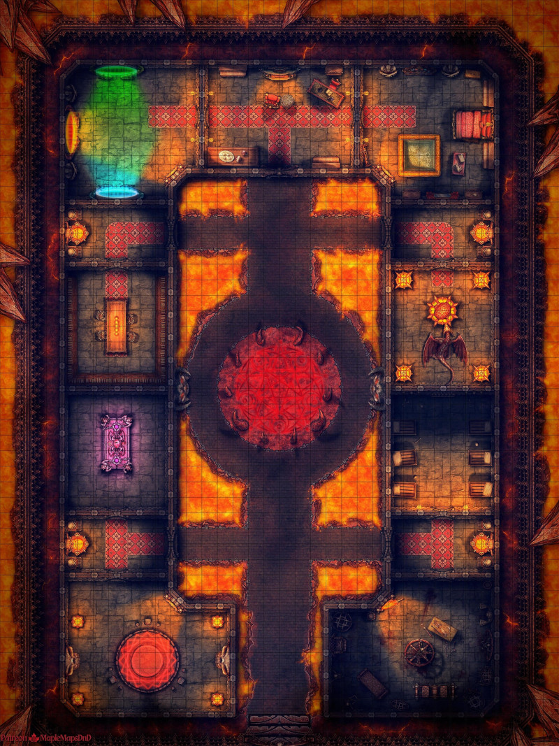 Prince of Hell's Castle (36x48) MapleMapsDnD | [Battle Map] [No AI] [OC] [Art]