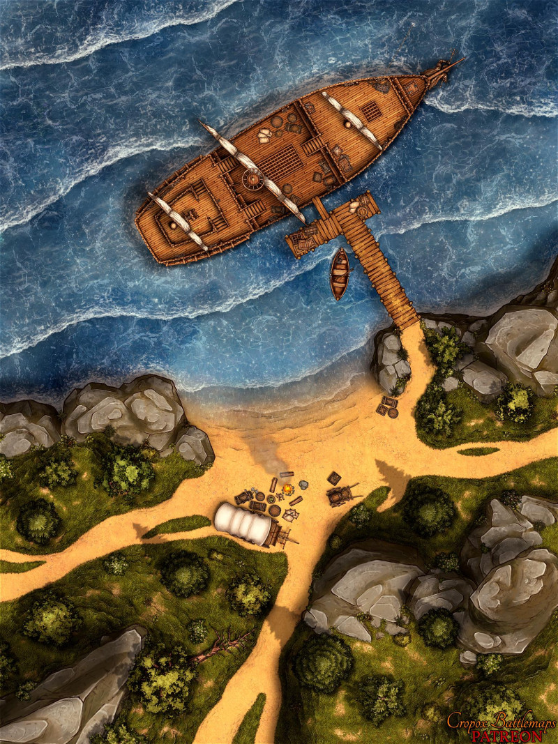 Smuggler's Dock 30x40 battle map