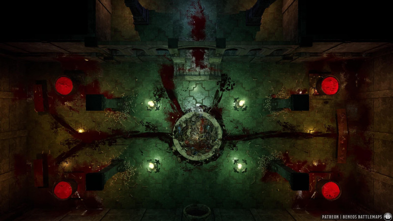 Necromancer's Kitchen | [Animated Battlemap] [32x18] [120px per Square] [Gridless] [3D Rendered] [OC] | Beneos Battlemaps