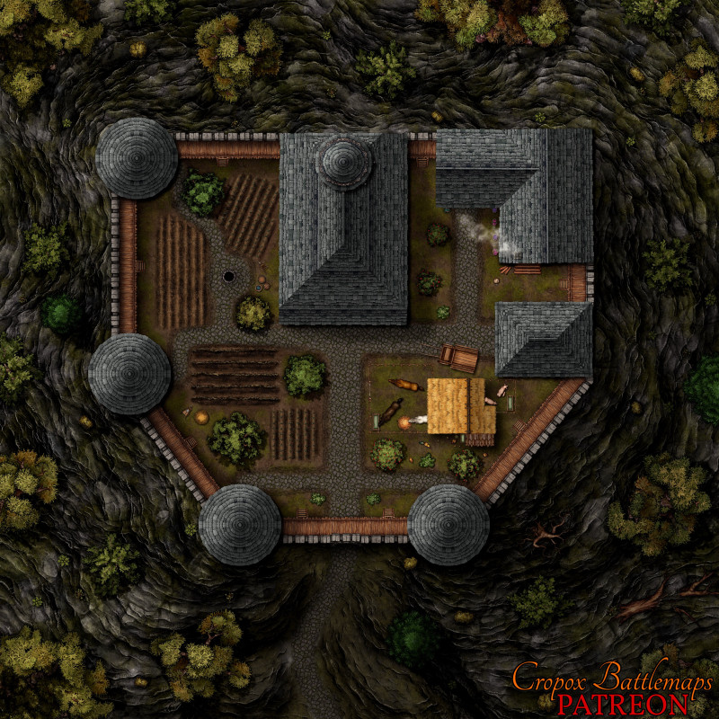 The Monastery of the Sacred Guardians 50x50 map pack - 4 maps - (HIGH-RES + interior & underground level included)