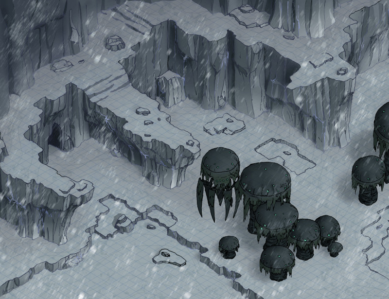 Ice Cliffs and Cave [52x40 ext] [30x41 int]