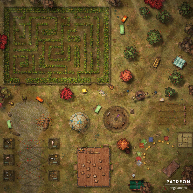 Harvest Festival [battlemap] from Angela Maps - 3 versions! [art]