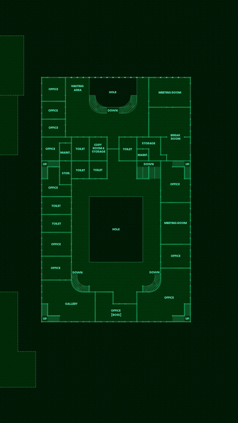 You’ve heard that floorplans of buildings from all over the city have been collected here - maybe a good opportunity to get a little insights about your next destinations in advance? The City Hall [40x73] [abandoned version] [4 Levels + "Green Screen" Flo