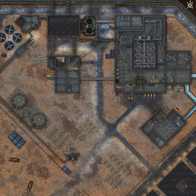 Sci-Fi Droid Factory, with Cellars, 2nd stories and roofs