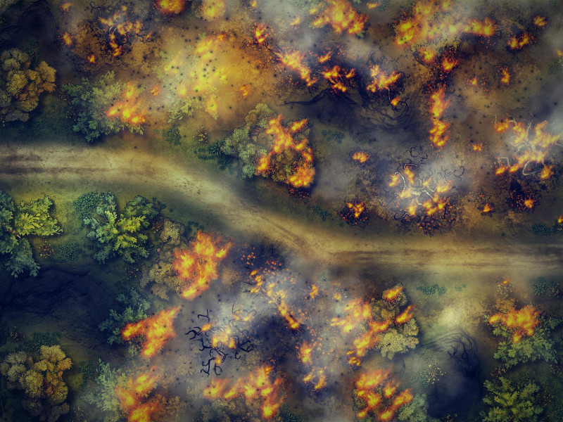 [OC] The Fiery Forest [40x30]