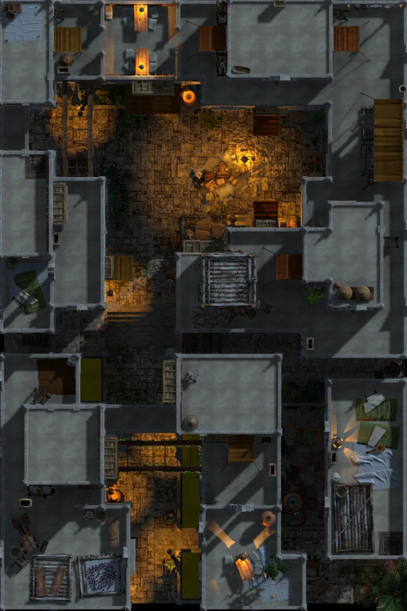 map set: HIDDEN SIDE ALLY - merchant of secrets, 16x24 (day/night in several levels & "merchant placable" & visuals)