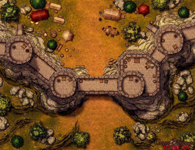 Before and After The Breach 35x27 battle map (2 variants - before and after the attack)