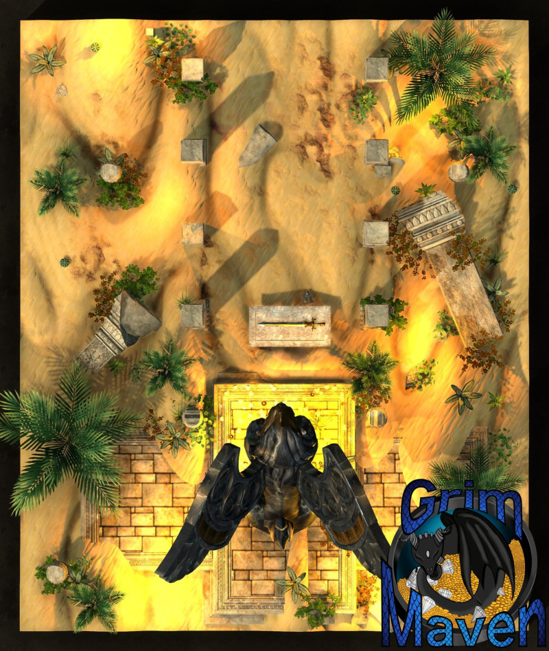 "Sphinx"(27x32) can you face the ruins of the sphinx and leave to tell the tale? Are they variant maps or just all the different sphinxes your players need to meet across the world?