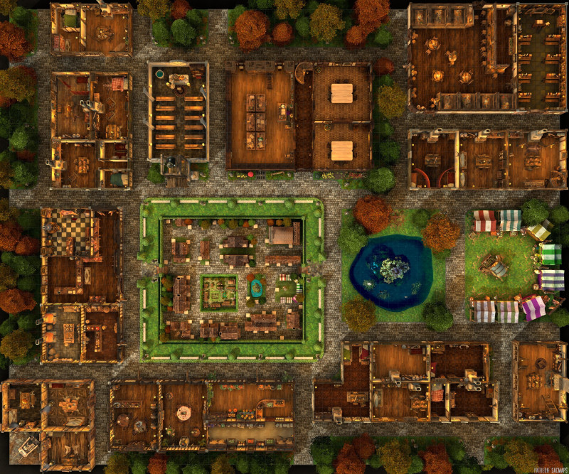Today is my 4 year mapmaking anniversary, so here's a full free HUGE map pack for everyone! THE MODEL VILLAGE (60x50 Multilevel) - 28 buildings, 3 multilevel variants, 45 map files, 524 (!) first person walkthrough / flyover pics + videos, VTT import data