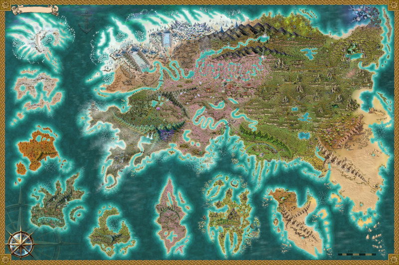 What are your thoughts on this Map? The map is called Rhontar and is part of an ongoing project I’m creating in which the lore is created by Boardgame style play.