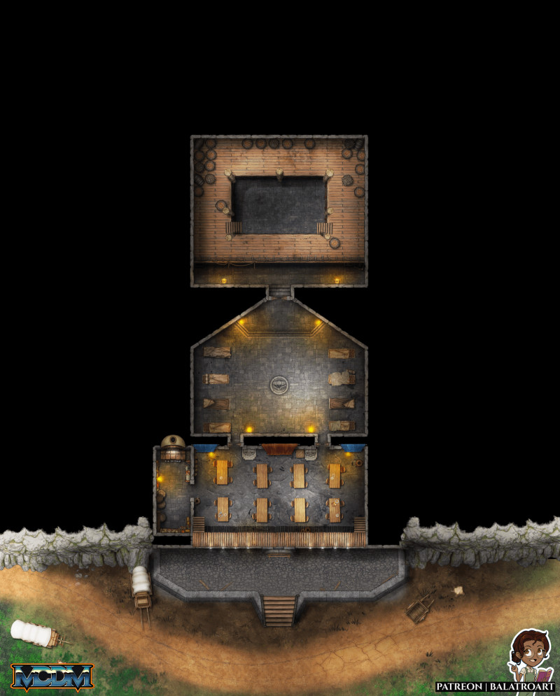 Open Hand Waystation, a collaboration dungeon map for an upcoming Encounter Book for Draw Steel by MCDM.