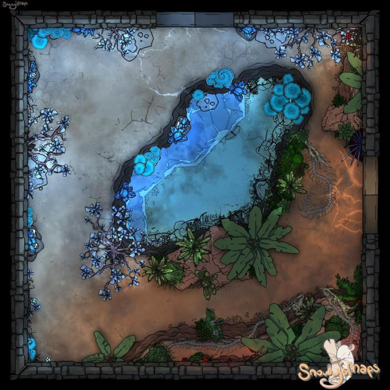 [10x10] Fire and Ice Dungeon Room Night