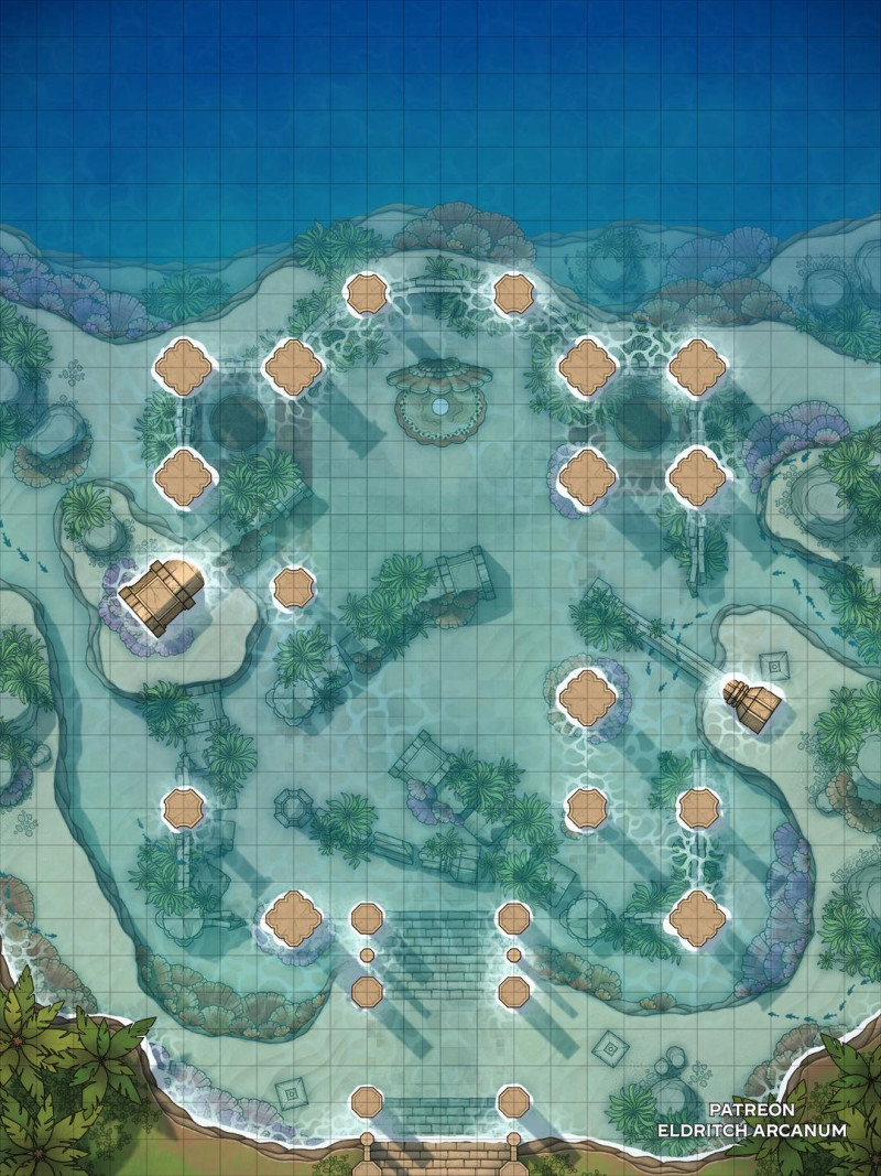 Flooded Temple Ruins | [OC] [24 x 32] | + 308 New Assets | Eldritch Arcanum