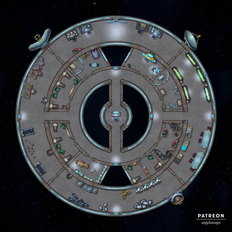 Space Station [battlemap] from Angela Maps - 2 versions! [animated] [art]