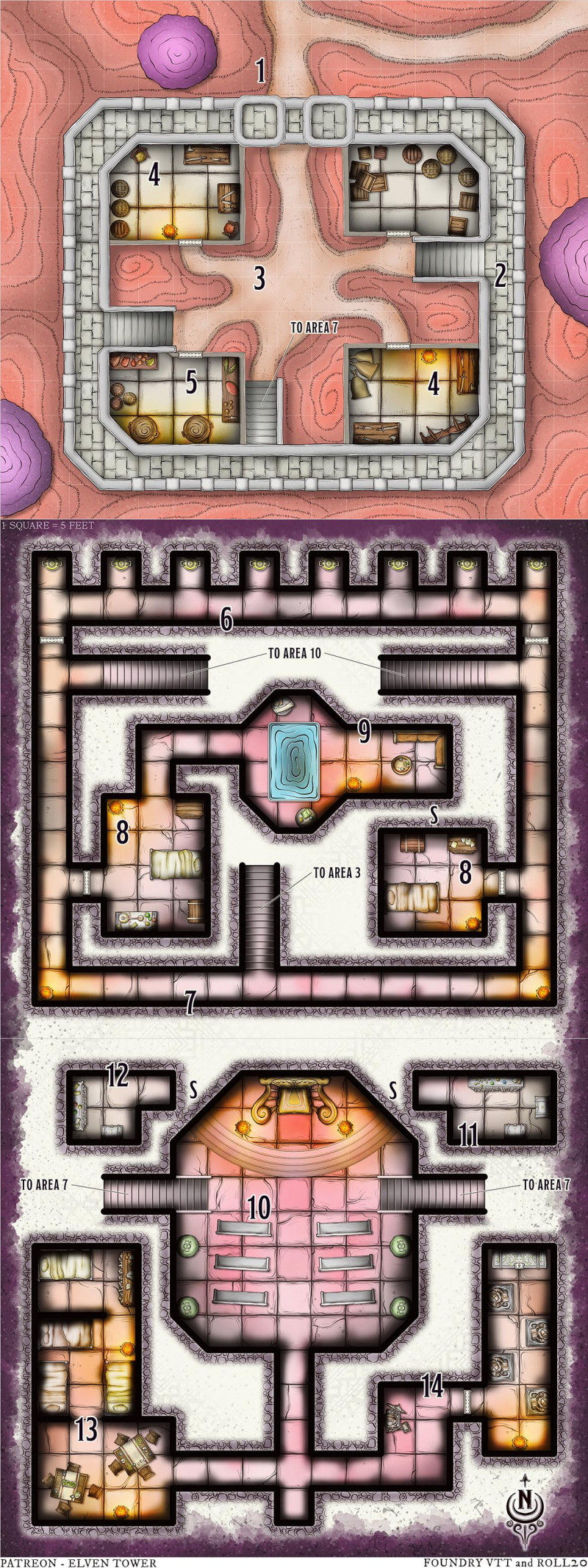 Map 766 - The Velvet Garrison - Three-level dungeon