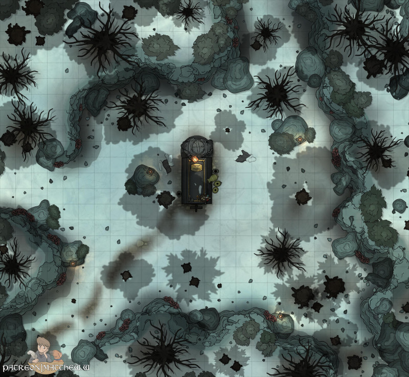 [26x24] The Solemn Snow-Covered Grave